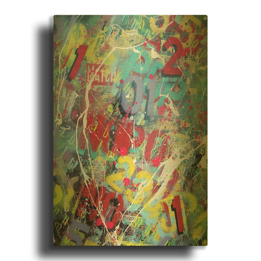 'Words as Brushstrokes 2' By David Drioton Gold Metal Wall Art