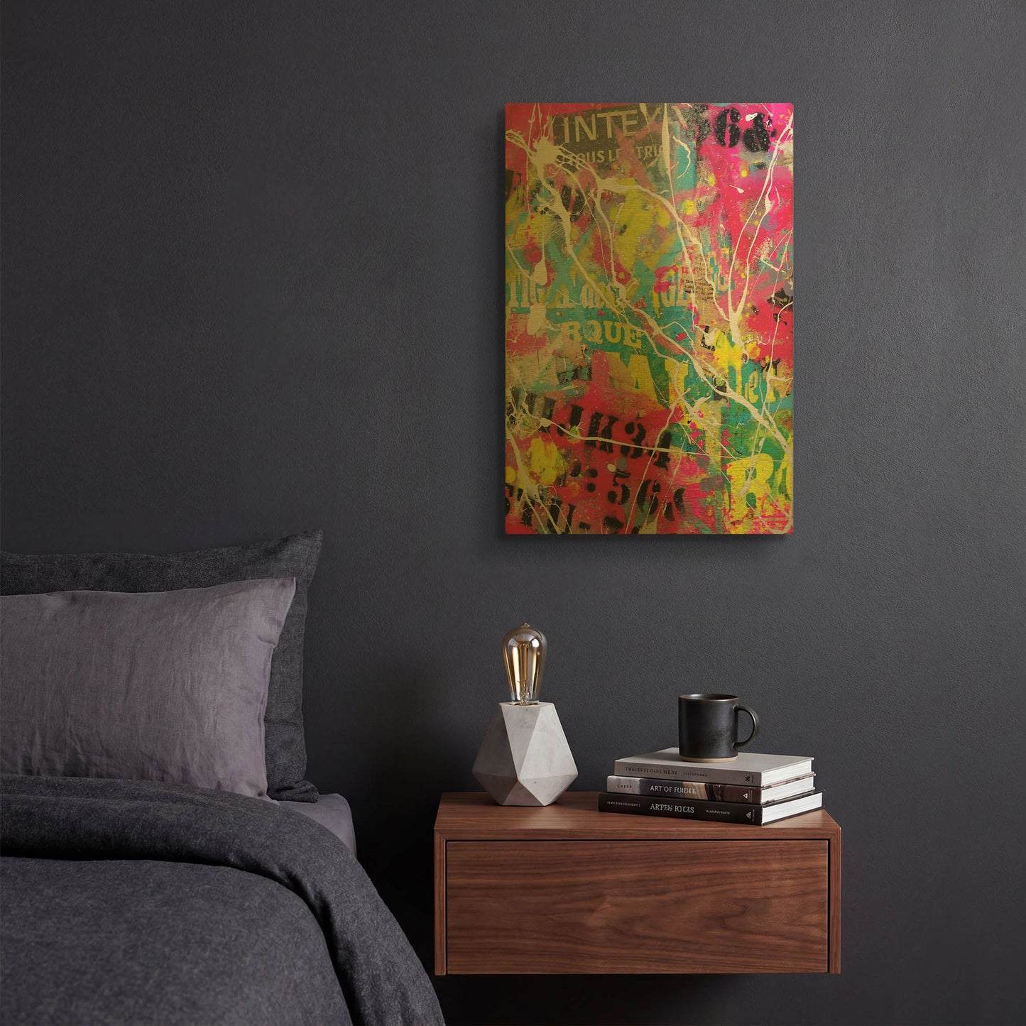 'Words as Brushstrokes' By David Drioton Gold Metal Wall Art
