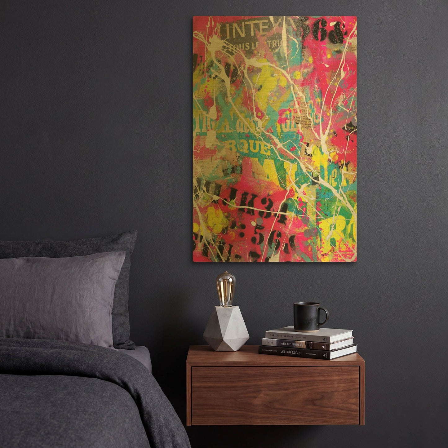 'Words as Brushstrokes' By David Drioton Gold Metal Wall Art