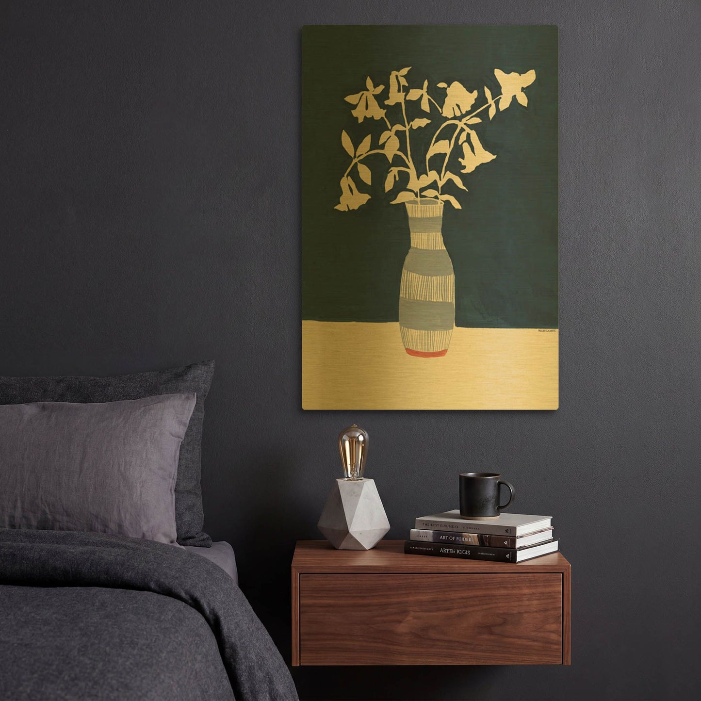 'Limoges Vase' By Megan Galante Gold Metal Wall Art