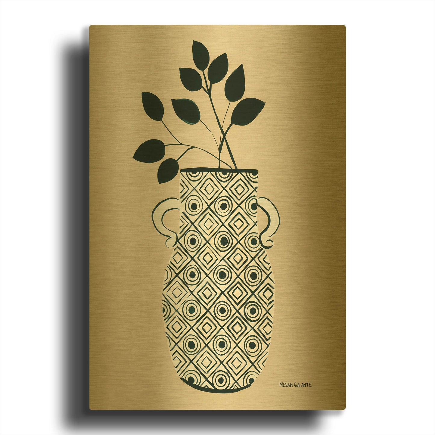 'Luna Vase' By Megan Galante Gold Metal Wall Art