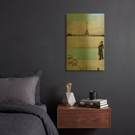 'One Day Out Paris' By DB Waterman Gold Metal Wall Art