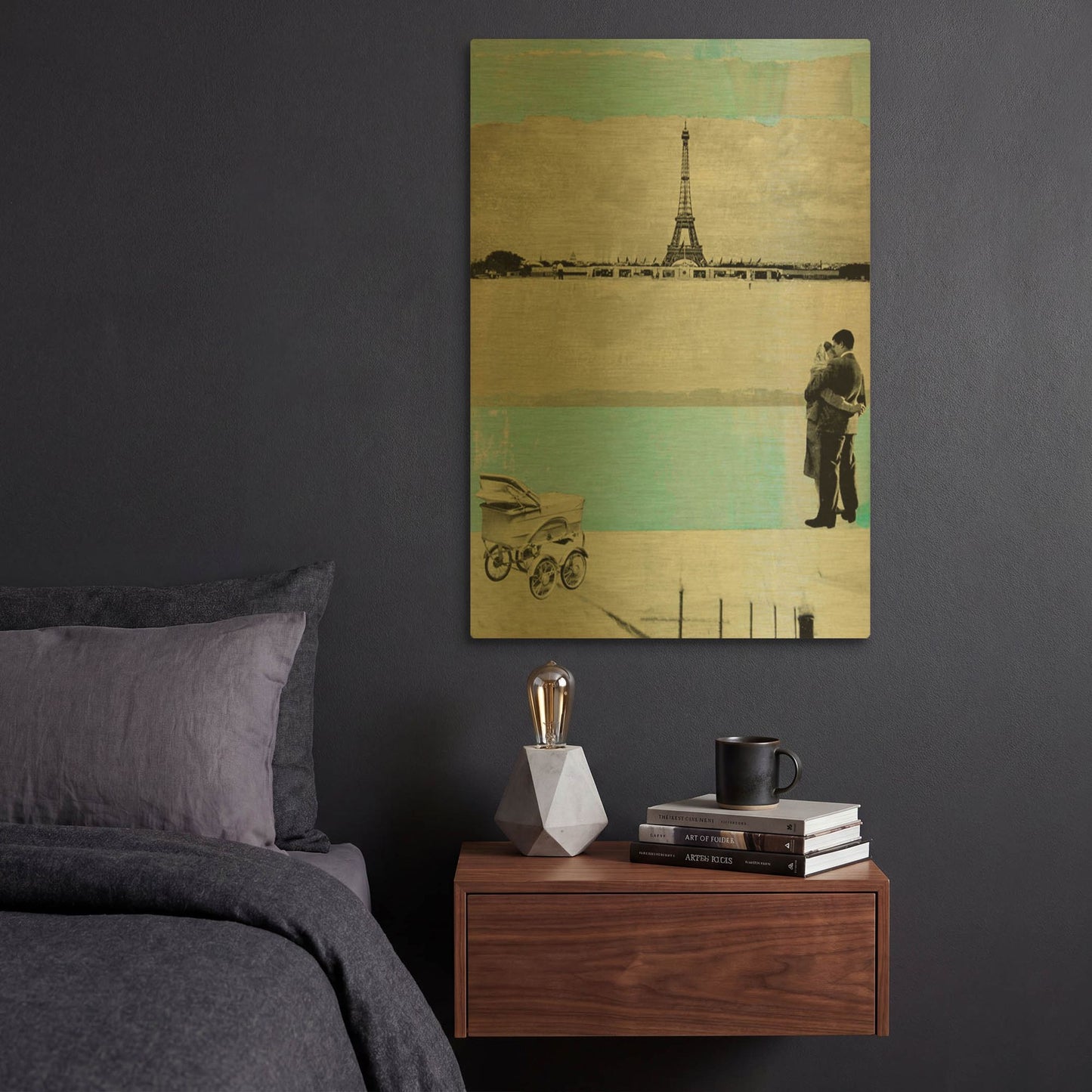 'One Day Out Paris' By DB Waterman Gold Metal Wall Art