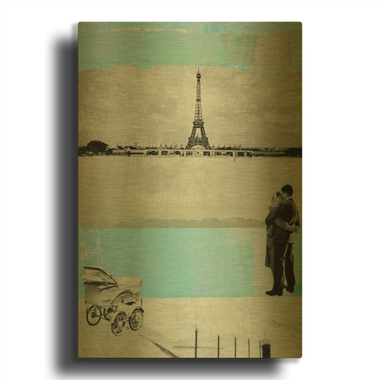 'One Day Out Paris' By DB Waterman Gold Metal Wall Art