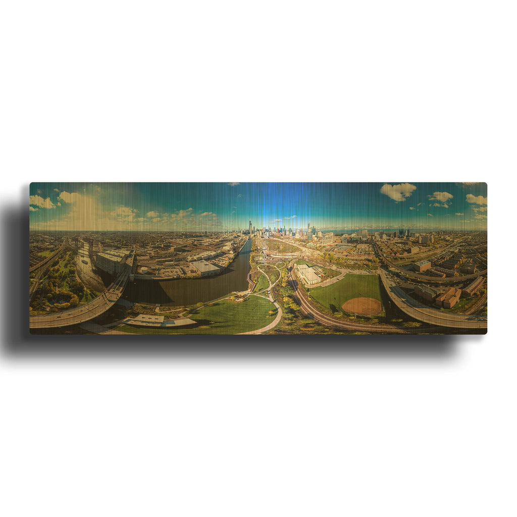 'Chicago Views' By AKG Gold Metal Wall Art