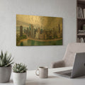 'Cloudy Chicago 2' By AKG Gold Metal Wall Art