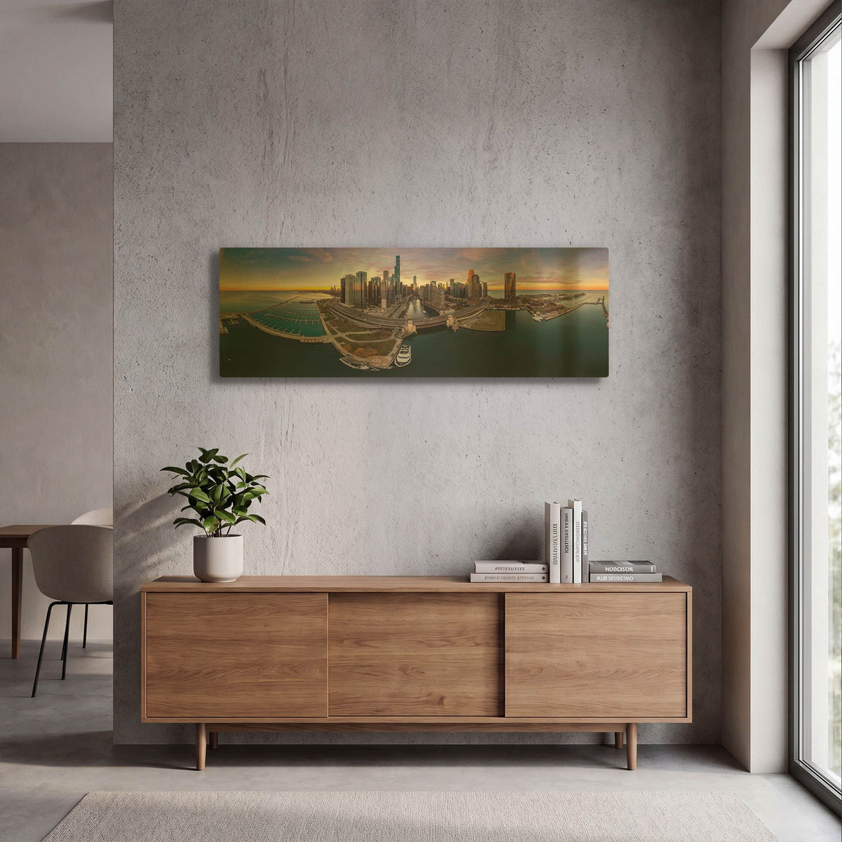 'Colorful Fall in Chicago' By AKG Gold Metal Wall Art