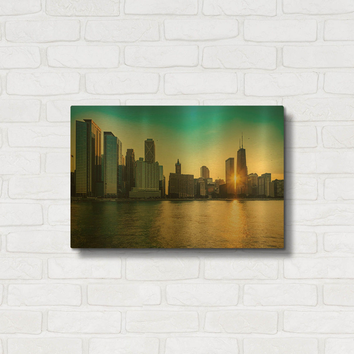 'Chicago - Air and Water Show' By AKG Gold Metal Wall Art