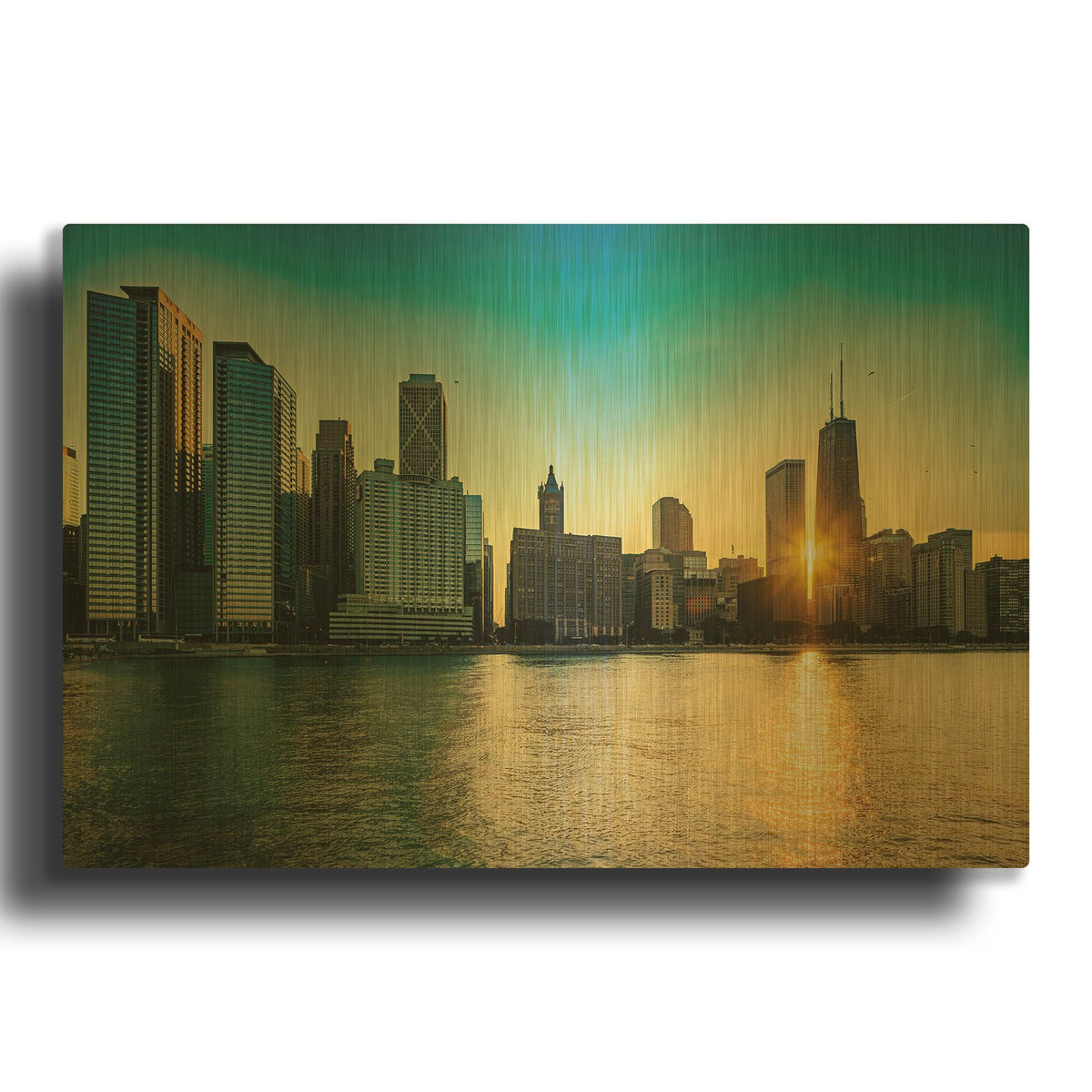 'Chicago - Air and Water Show' By AKG Gold Metal Wall Art
