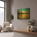 'AMazign Sunset in Chicago' By AKG Gold Metal Wall Art
