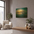 'Florida - Dunedin Caseway Sunset' By AKG Gold Metal Wall Art