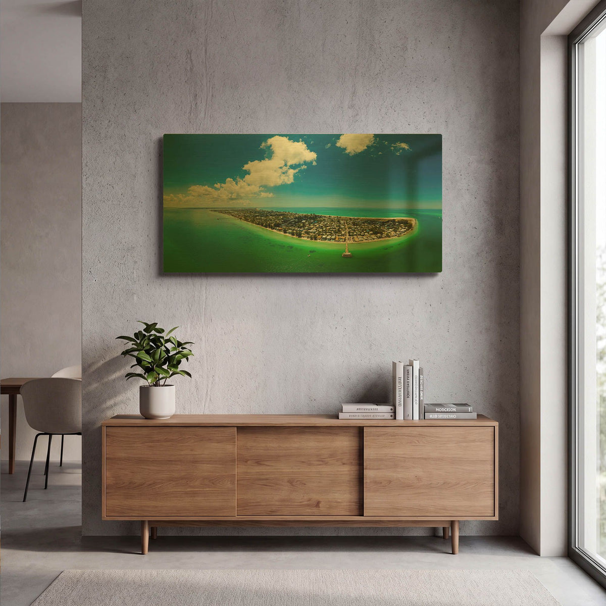'Emerald Florida' By AKG Gold Metal Wall Art