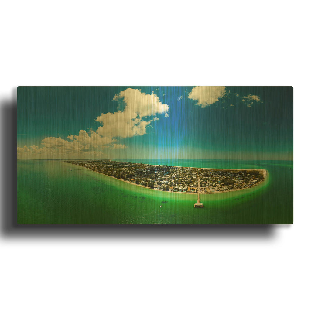 'Emerald Florida' By AKG Gold Metal Wall Art