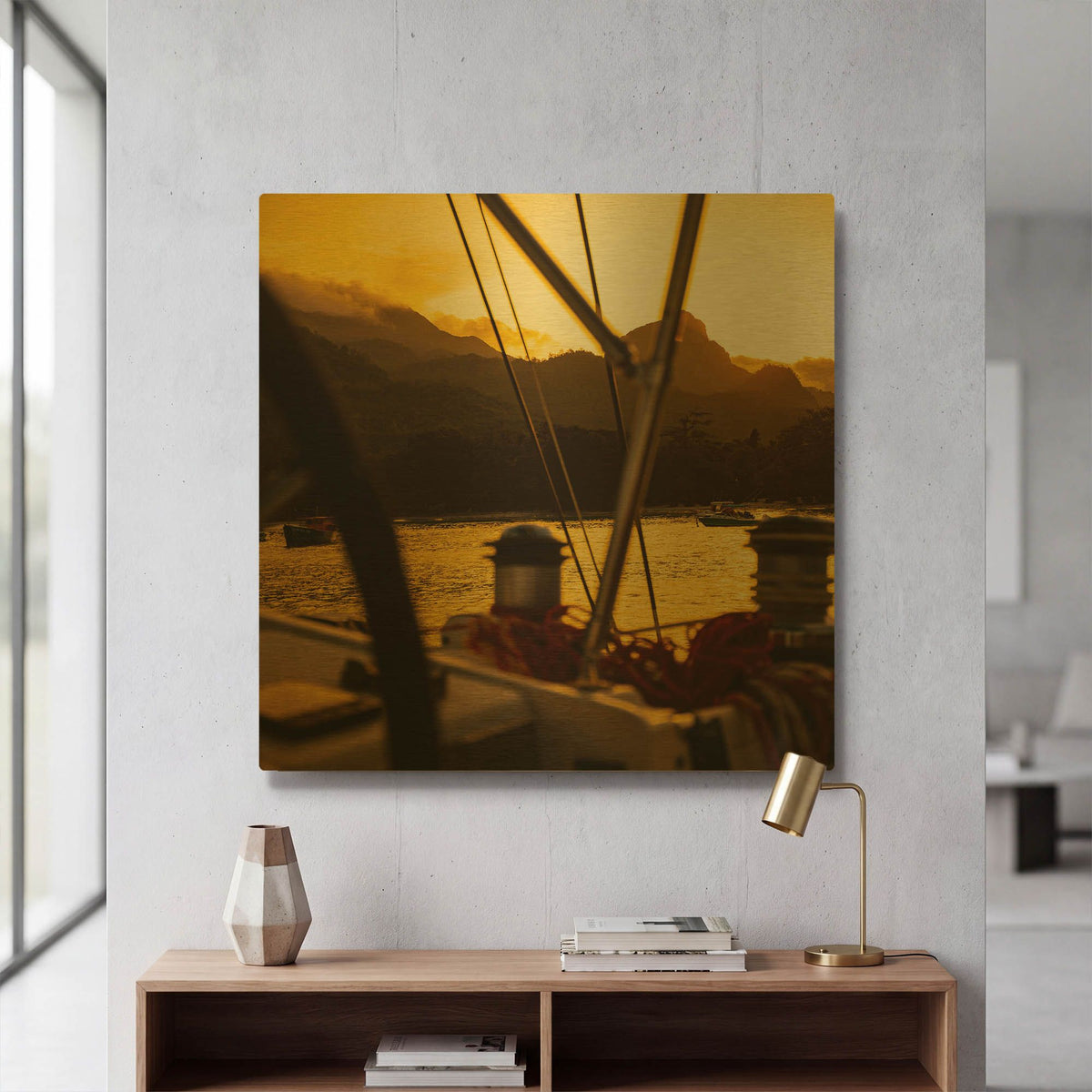 'Golden Sky' By AKG Gold Metal Wall Art