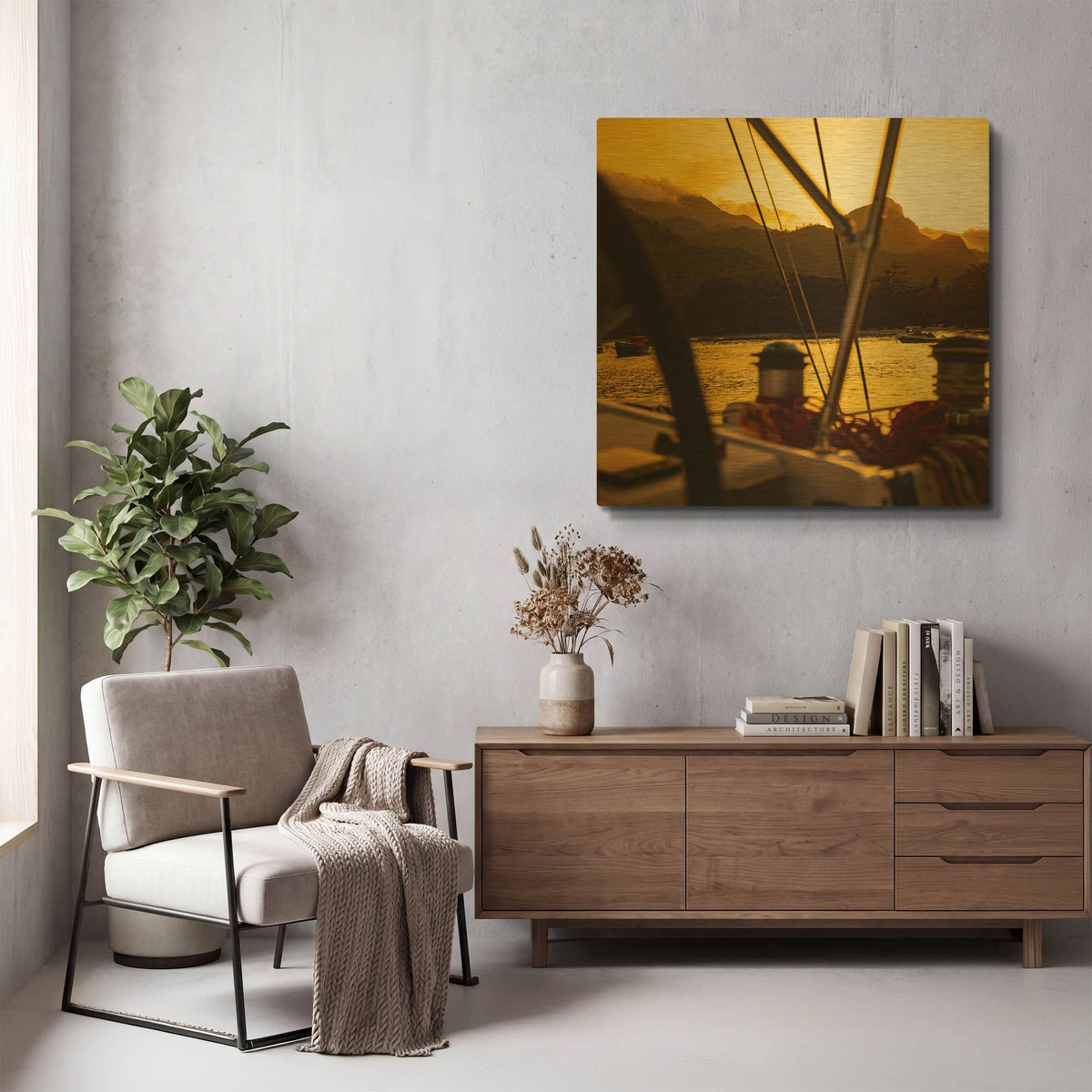 'Golden Sky' By AKG Gold Metal Wall Art