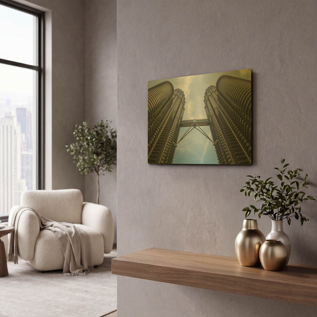 'Kuala Lumpur 1' By AKG Gold Metal Wall Art