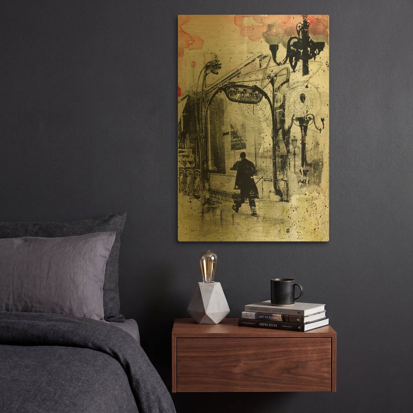 'Rush Hour Paris' By DB Waterman Gold Metal Wall Art
