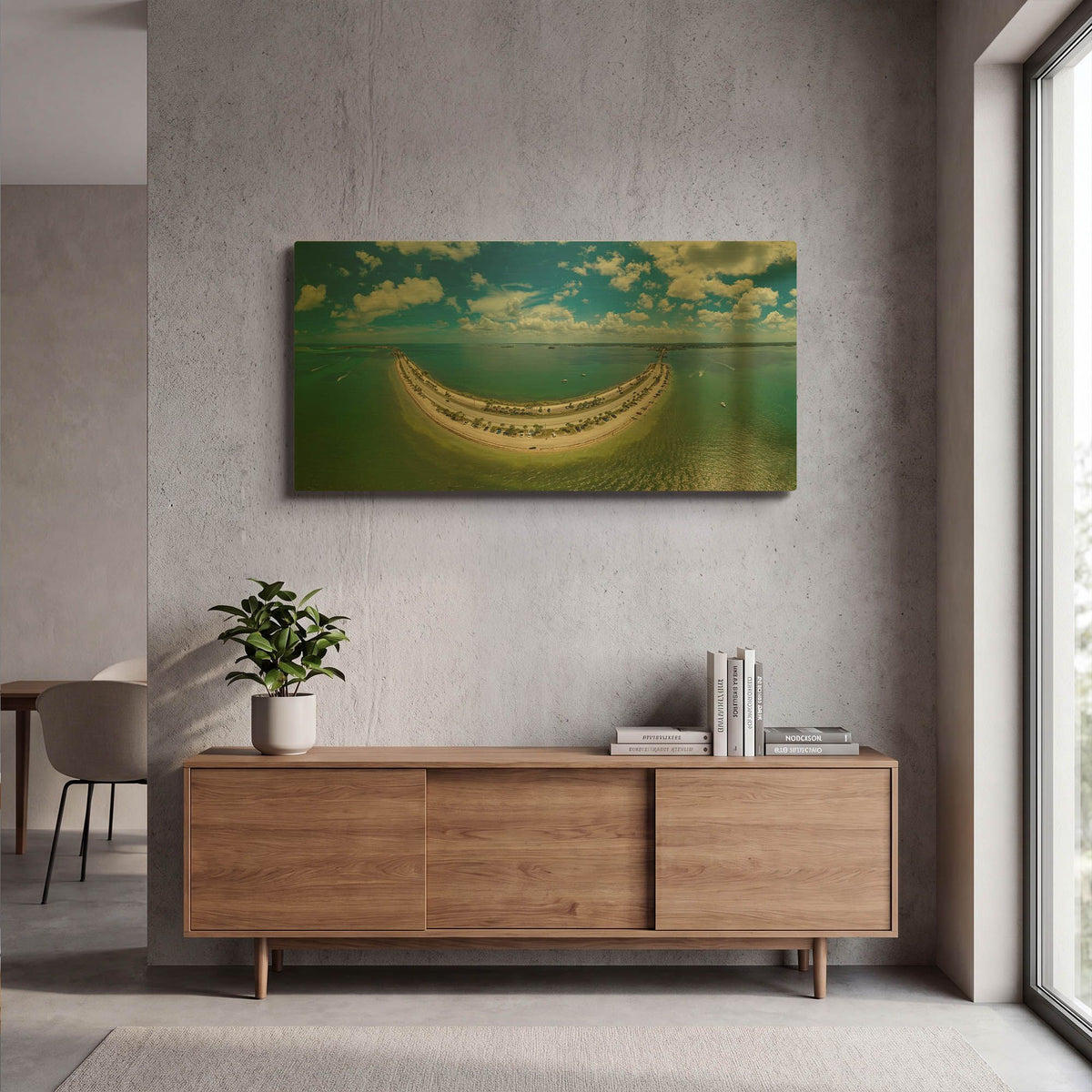 'Smiley Island' By AKG Gold Metal Wall Art