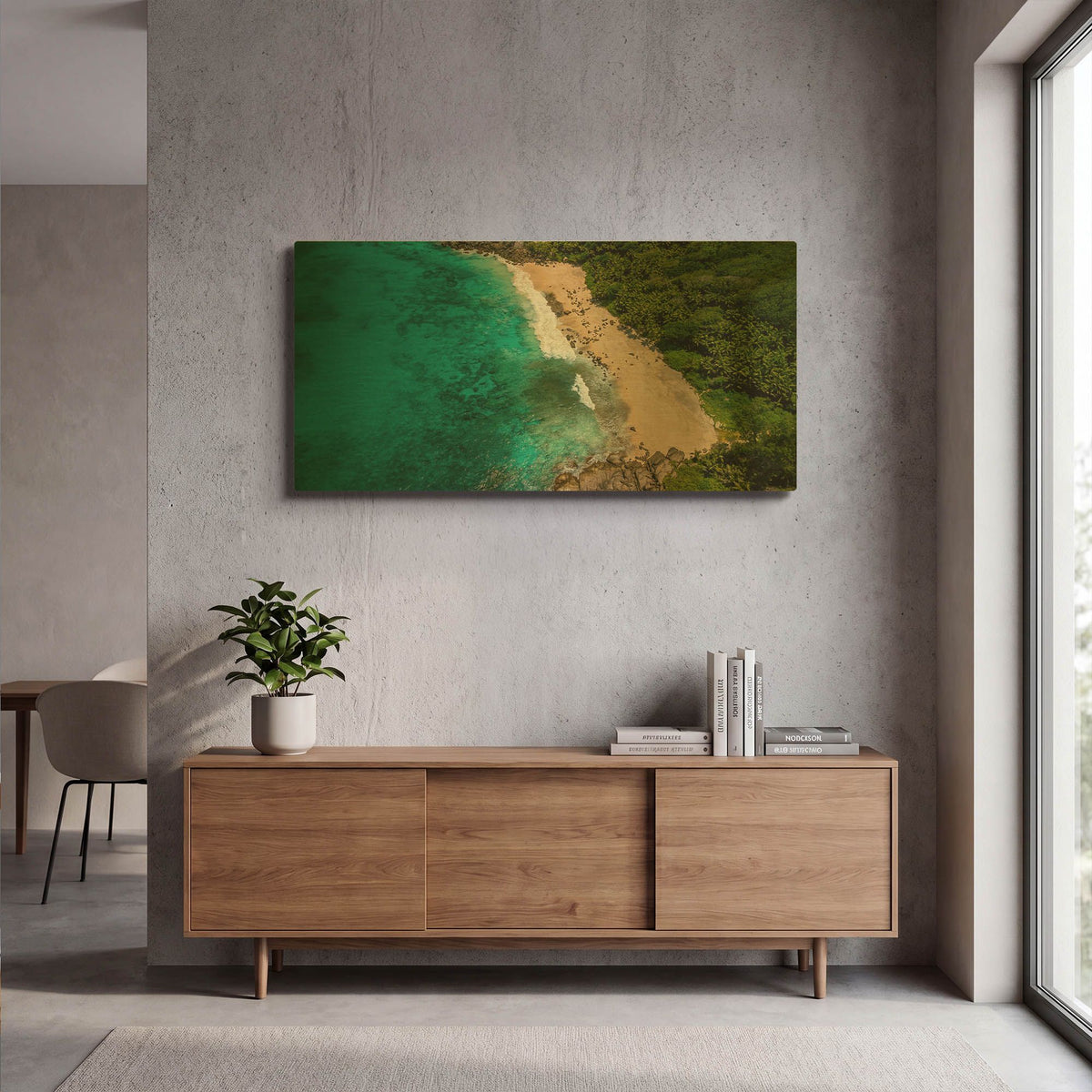'Seychelles Beach' By AKG Gold Metal Wall Art