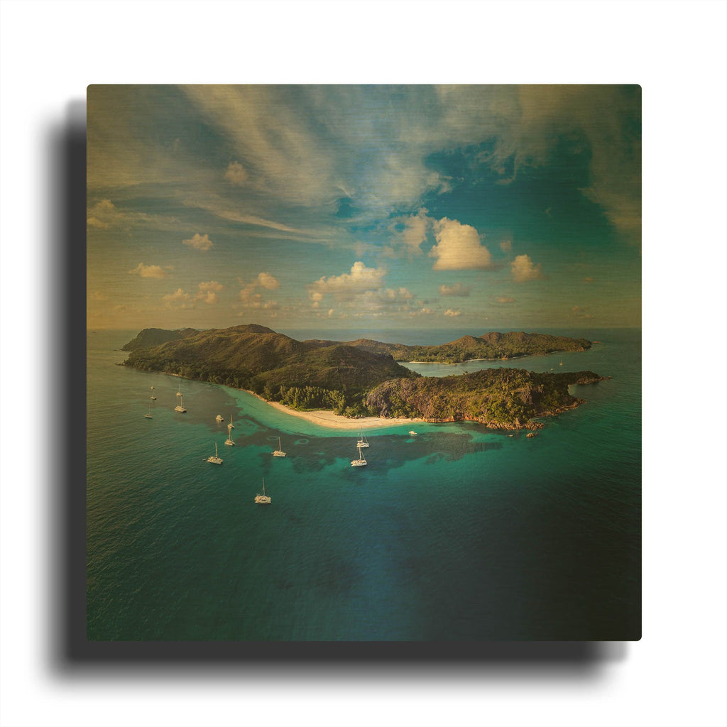 'Curieuse Island Seychelles' By AKG Gold Metal Wall Art
