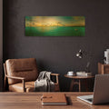 'Seychelles - Denise Island Sunset' By AKG Gold Metal Wall Art