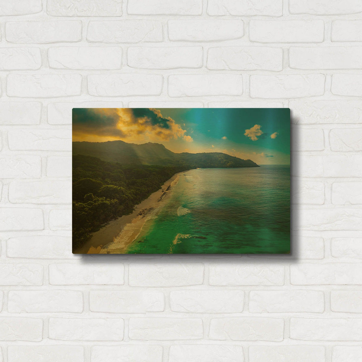'Seychelles' By AKG Gold Metal Wall Art