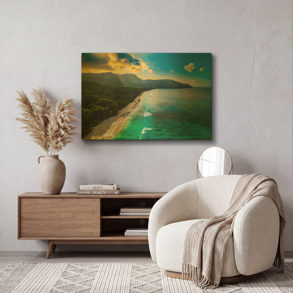 'Seychelles' By AKG Gold Metal Wall Art
