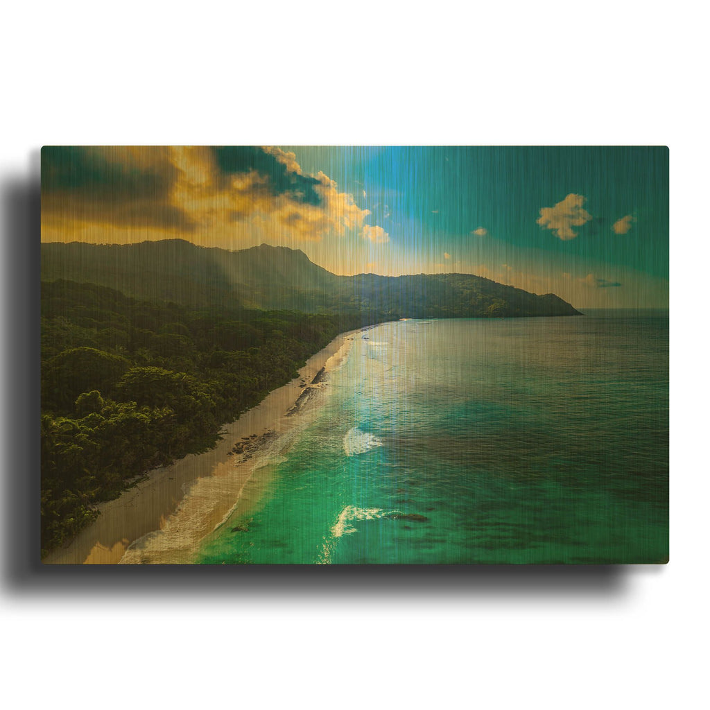'Seychelles' By AKG Gold Metal Wall Art