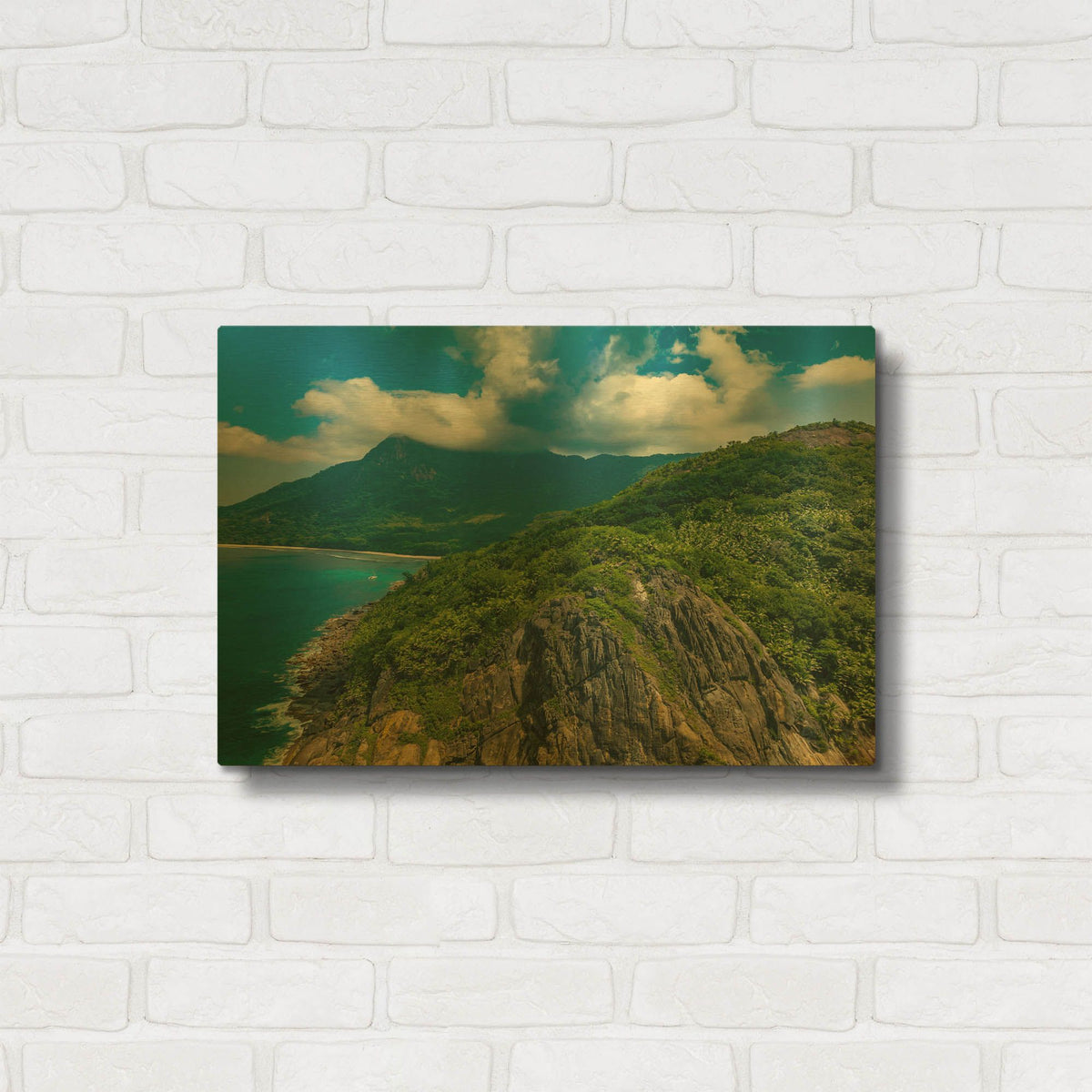 'Seychelles 2' By AKG Gold Metal Wall Art