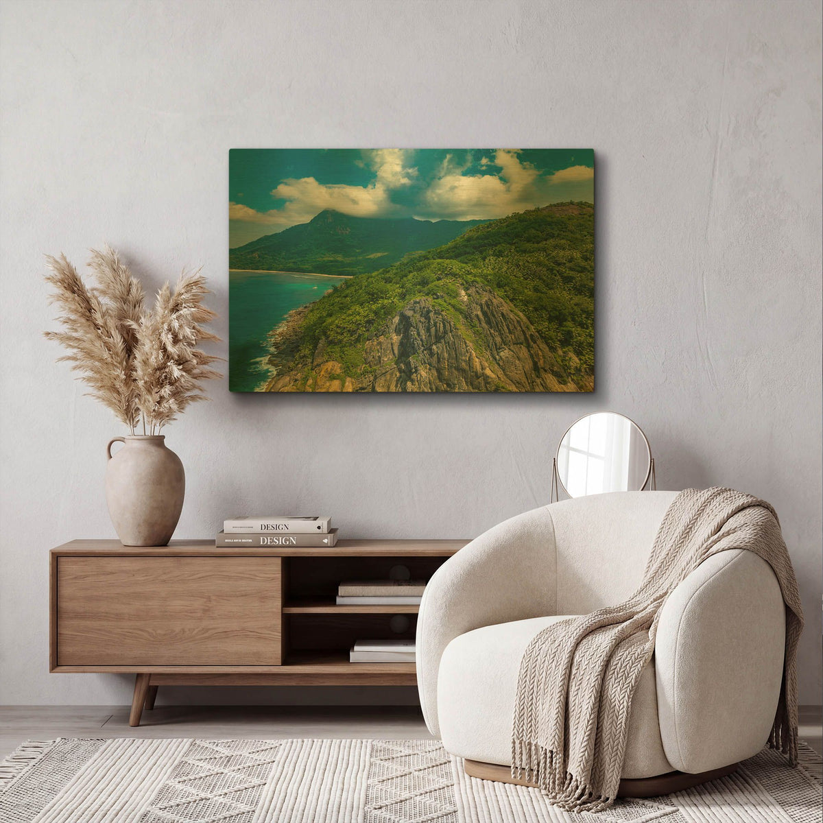 'Seychelles 2' By AKG Gold Metal Wall Art