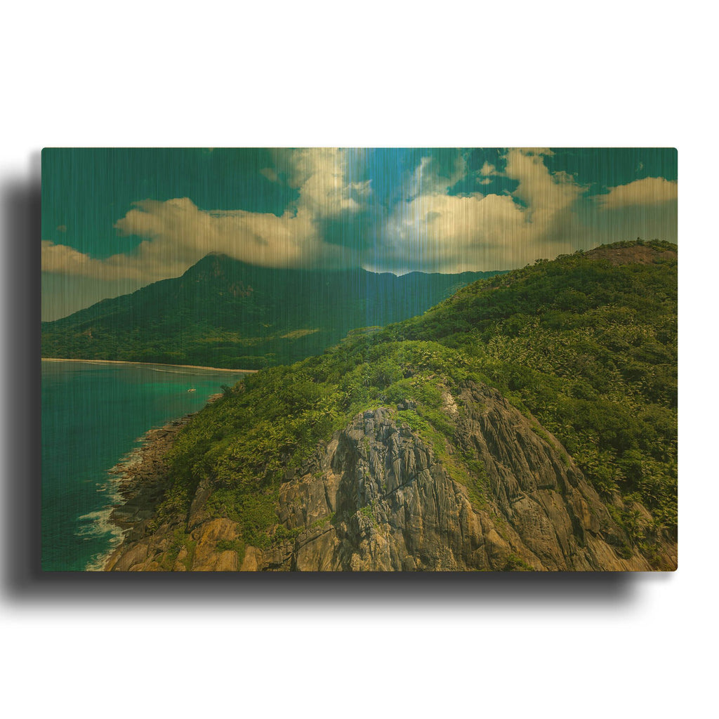'Seychelles 2' By AKG Gold Metal Wall Art