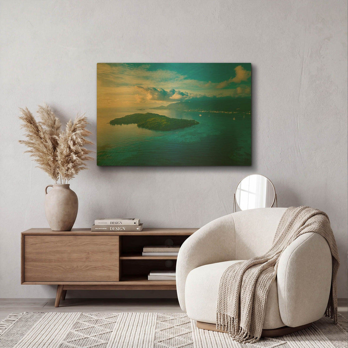 'Amazing Seychelles' By AKG Gold Metal Wall Art