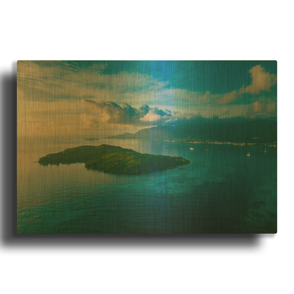 'Amazing Seychelles' By AKG Gold Metal Wall Art