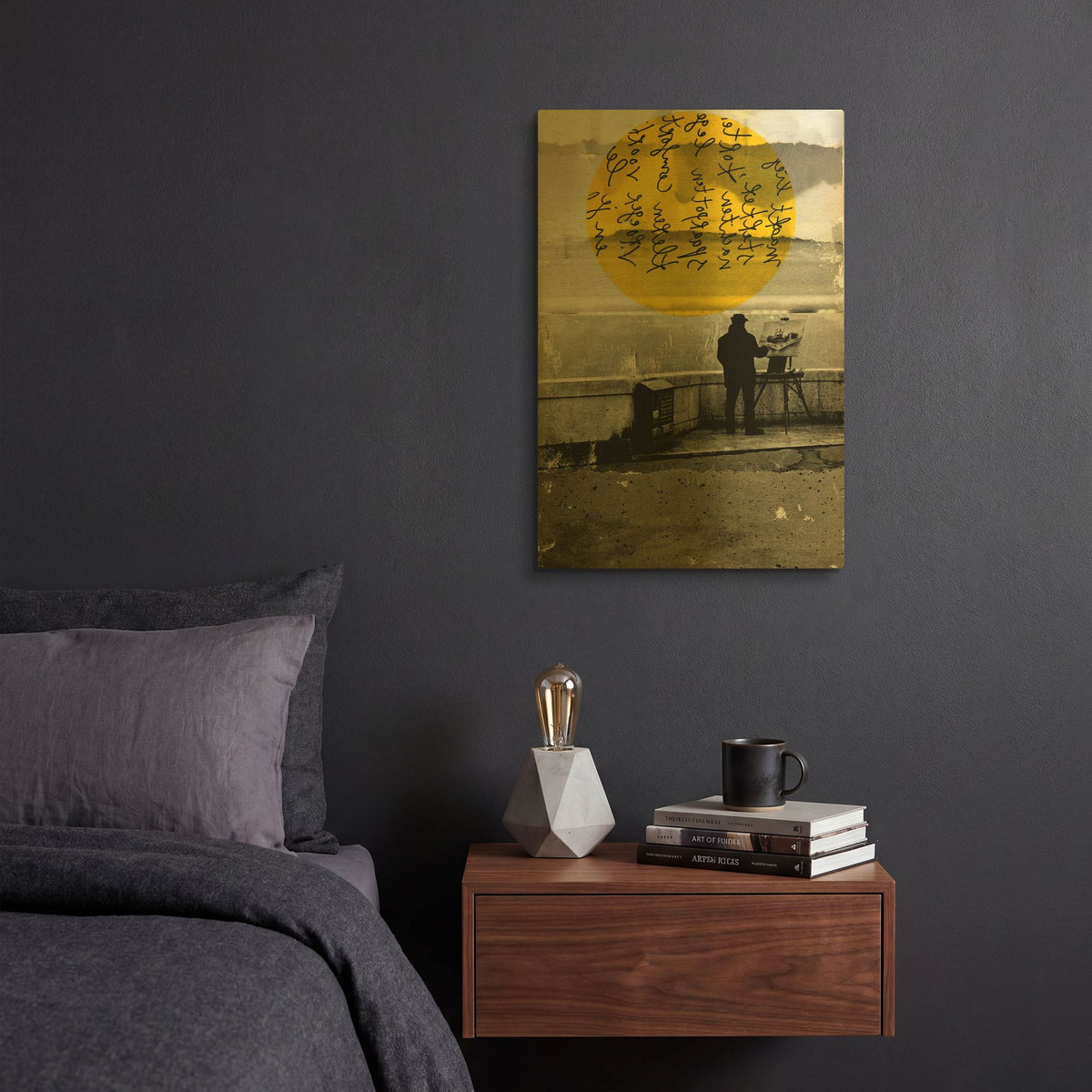 'Street With A View Paris' By DB Waterman Gold Metal Wall Art