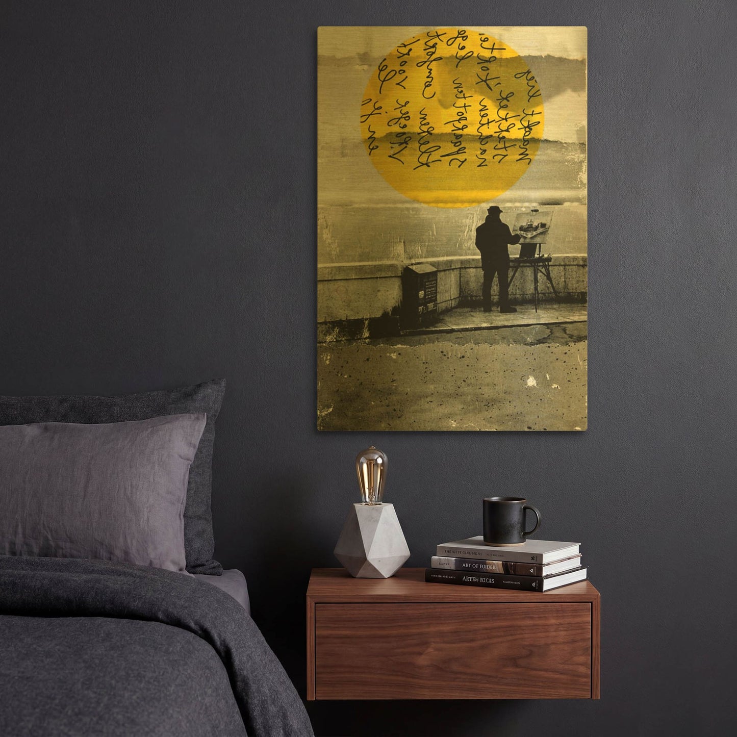 'Street With A View Paris' By DB Waterman Gold Metal Wall Art