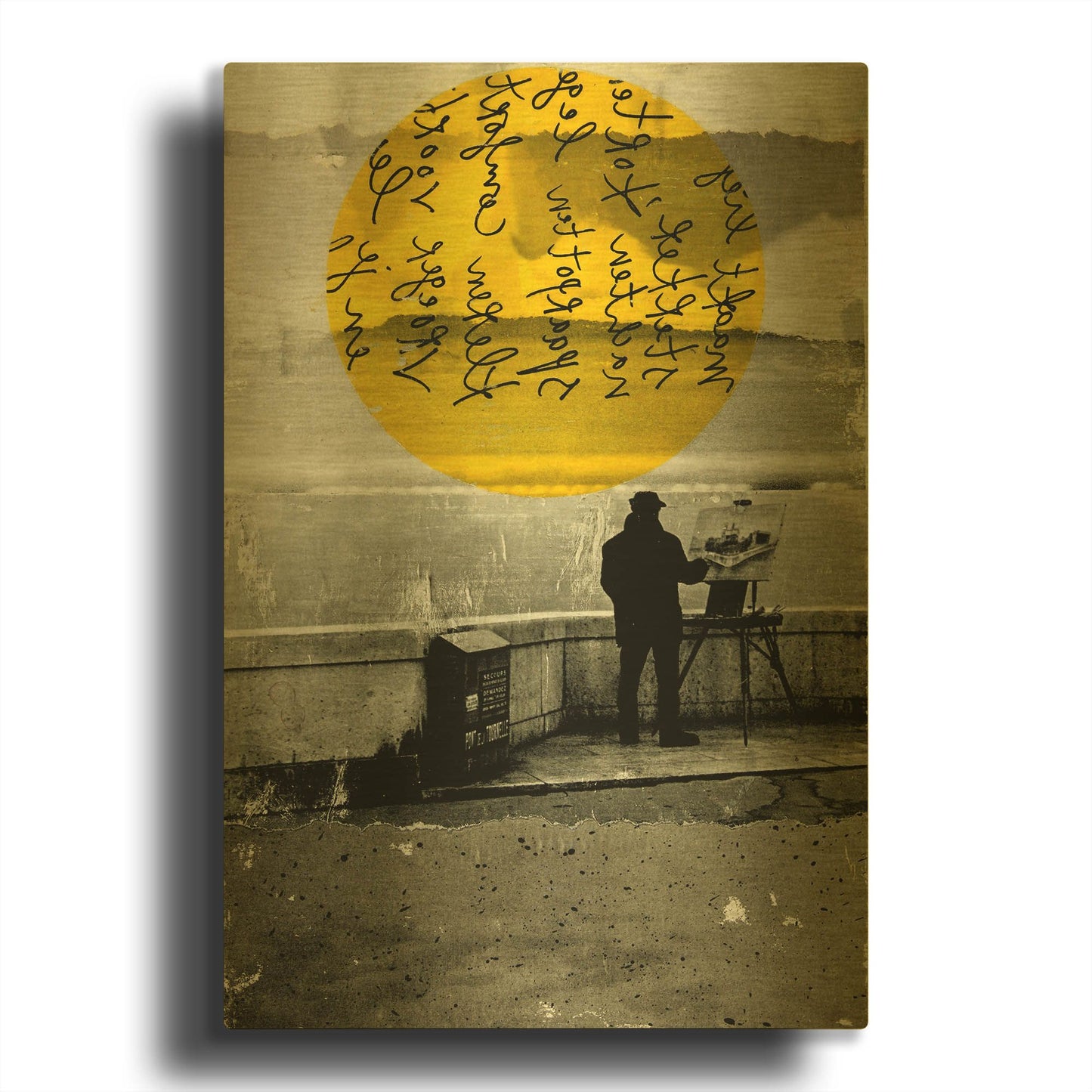 'Street With A View Paris' By DB Waterman Gold Metal Wall Art