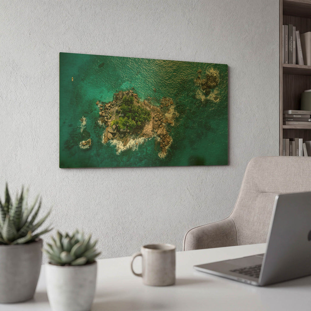 'Beautiful Seychelles' By AKG Gold Metal Wall Art
