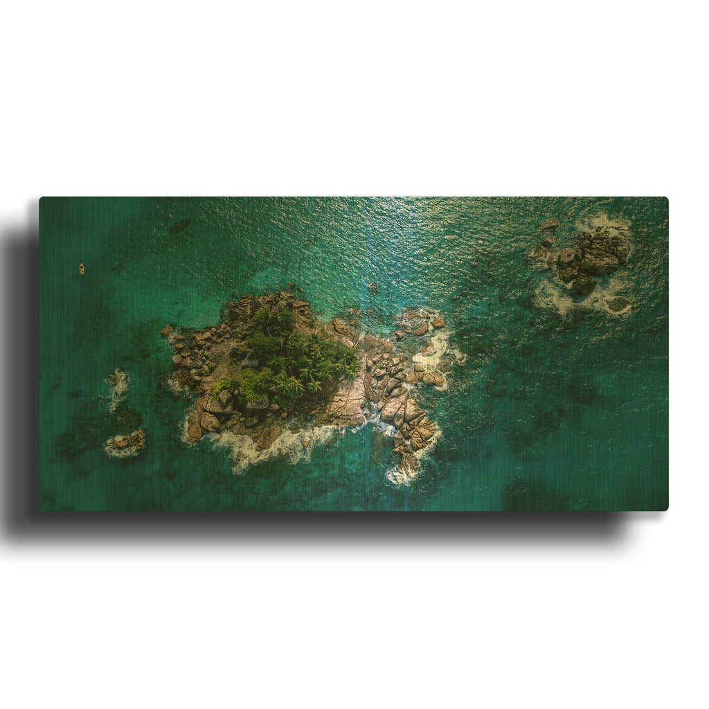 'Beautiful Seychelles' By AKG Gold Metal Wall Art