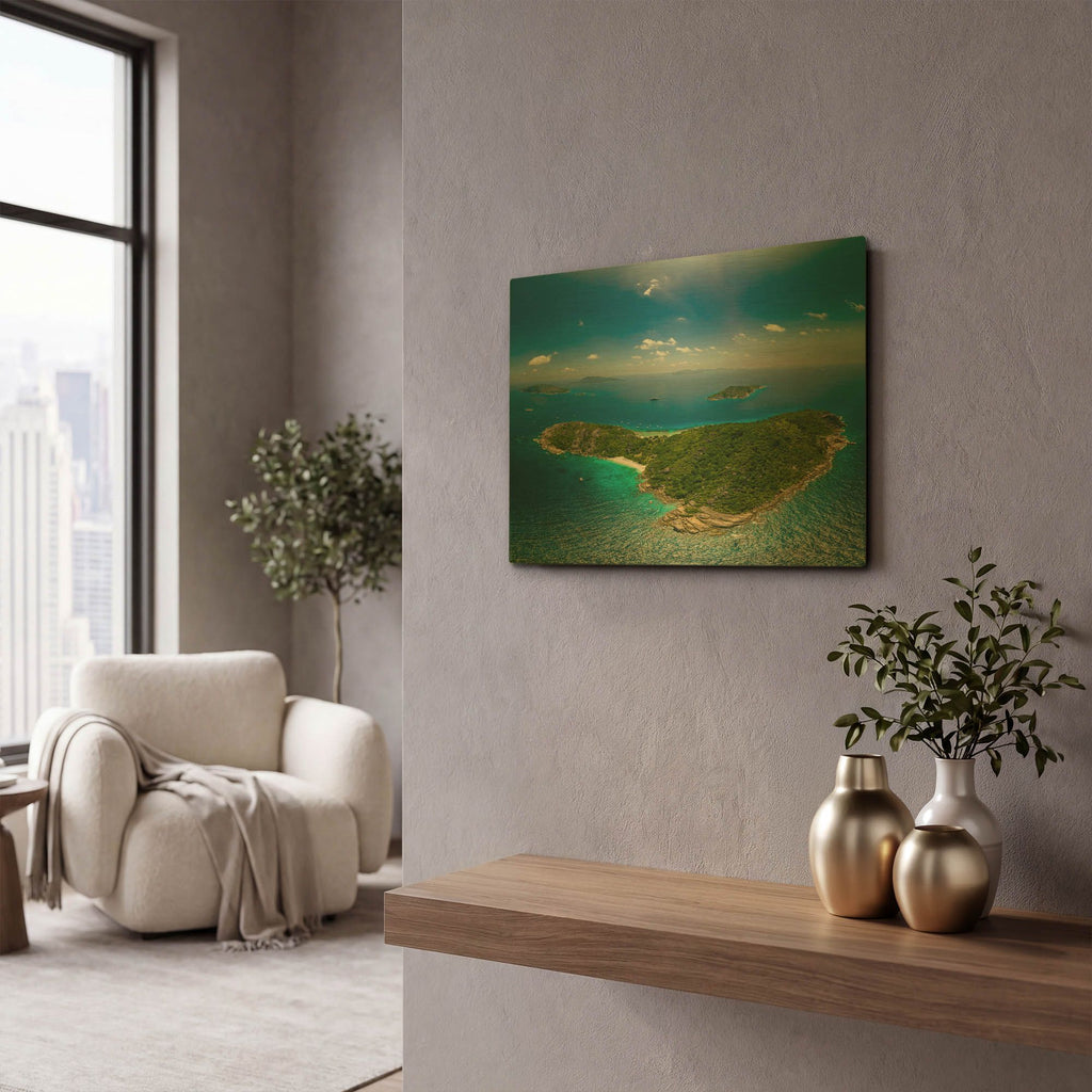 'Seychelles - Grande Seur' By AKG Gold Metal Wall Art