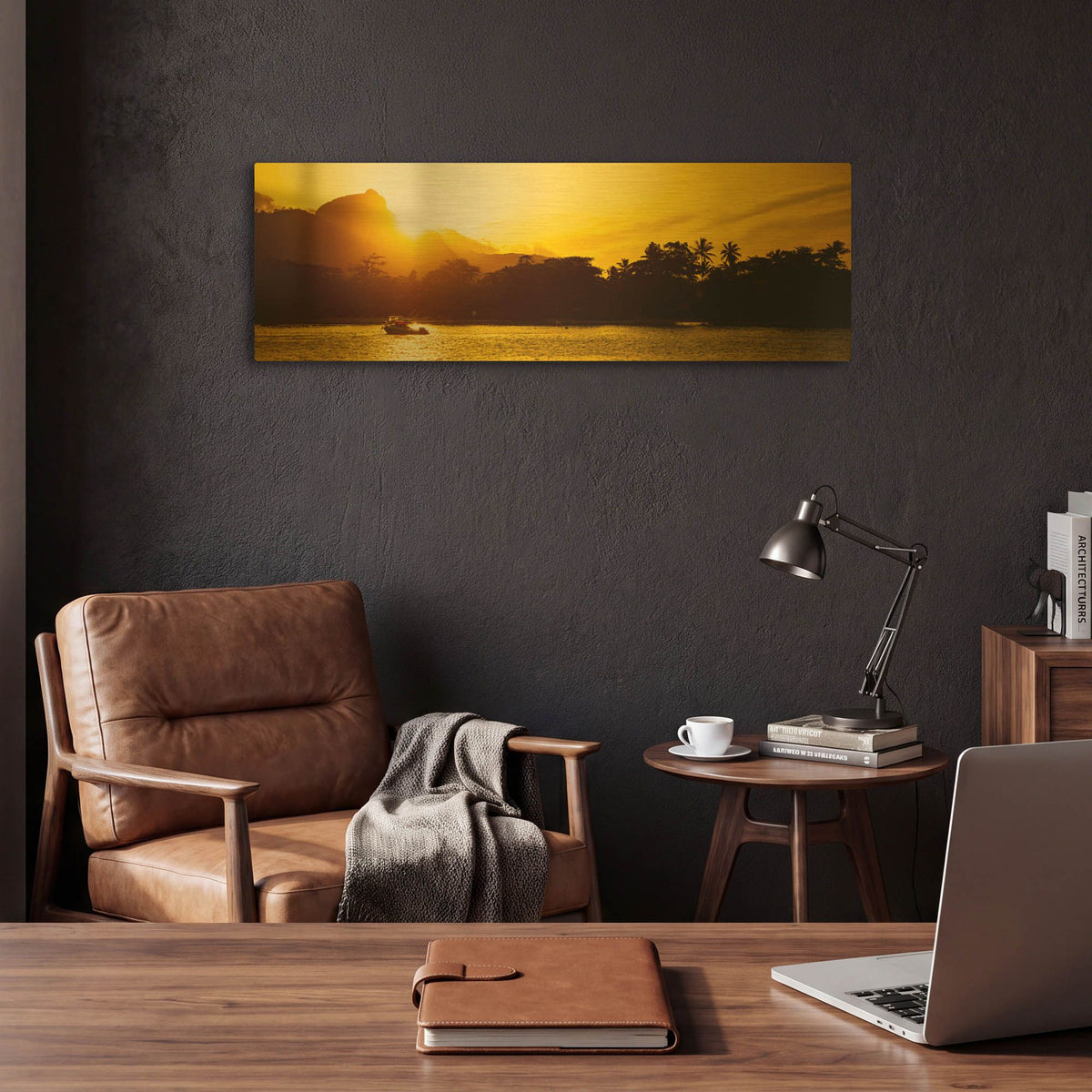 'Golden Seychelles' By AKG Gold Metal Wall Art