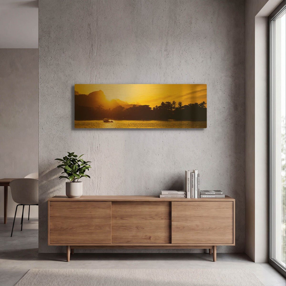 'Golden Seychelles' By AKG Gold Metal Wall Art