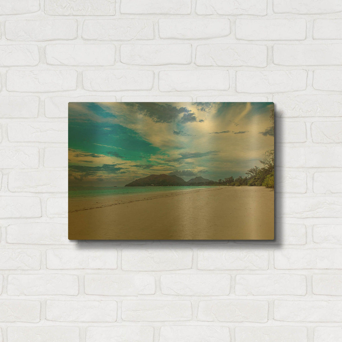 'Seychelles Adventures' By AKG Gold Metal Wall Art
