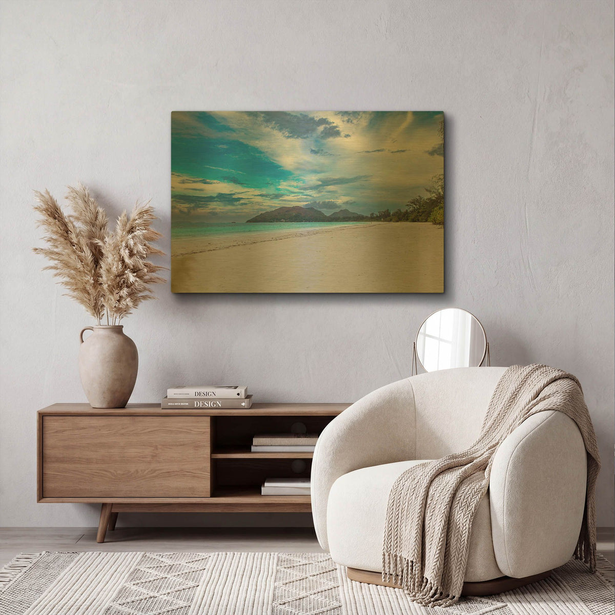 'Seychelles Adventures' By AKG Gold Metal Wall Art
