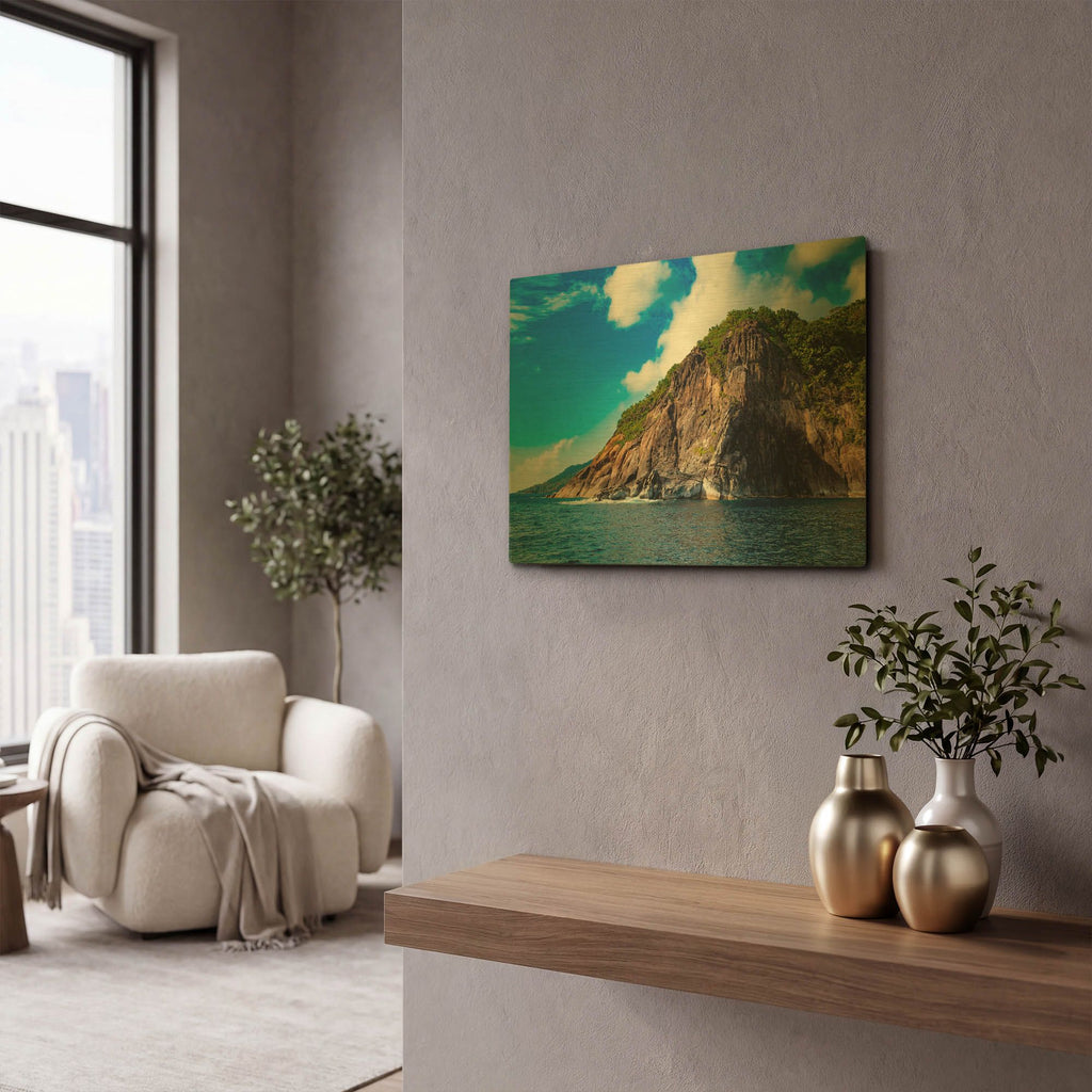 'Majestic Seychelles' By AKG Gold Metal Wall Art