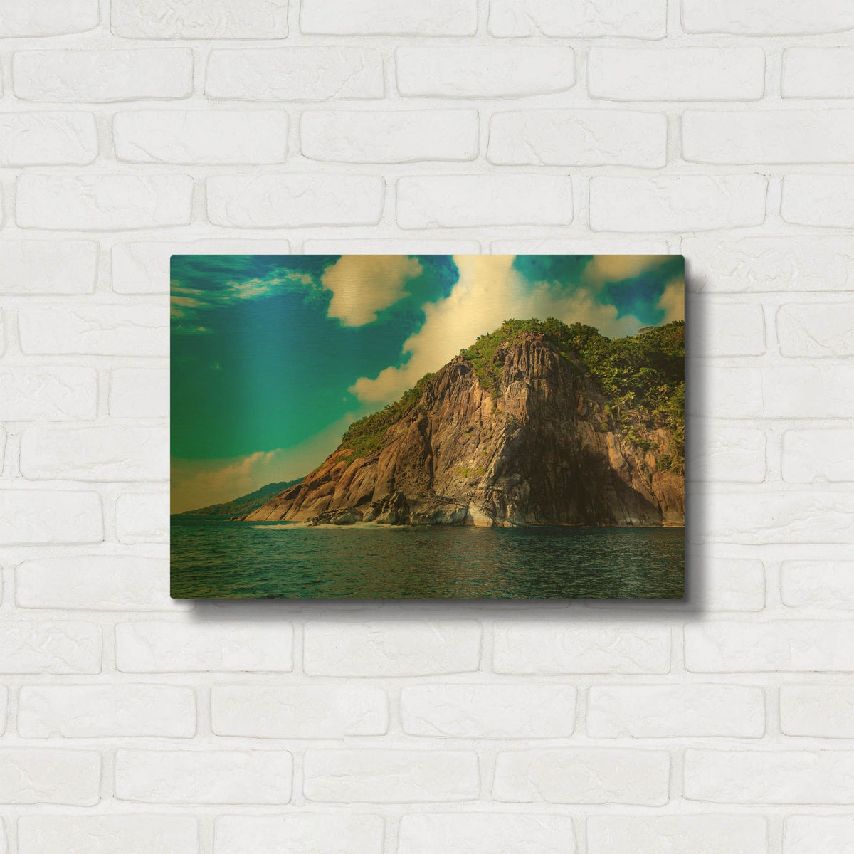 'Majestic Seychelles' By AKG Gold Metal Wall Art