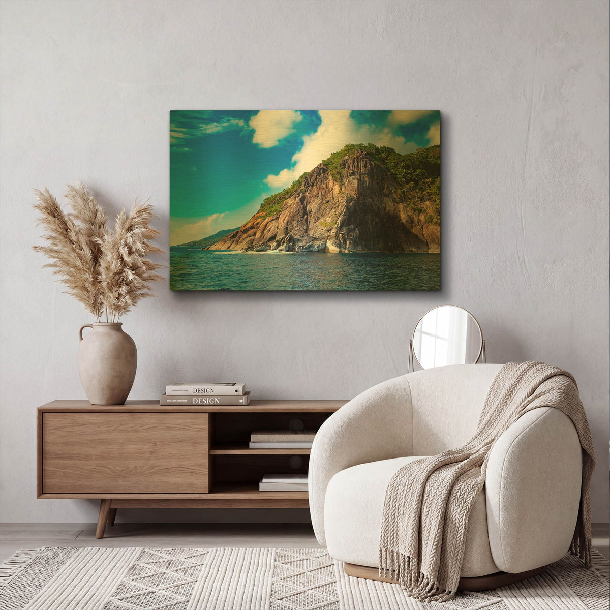 'Majestic Seychelles' By AKG Gold Metal Wall Art
