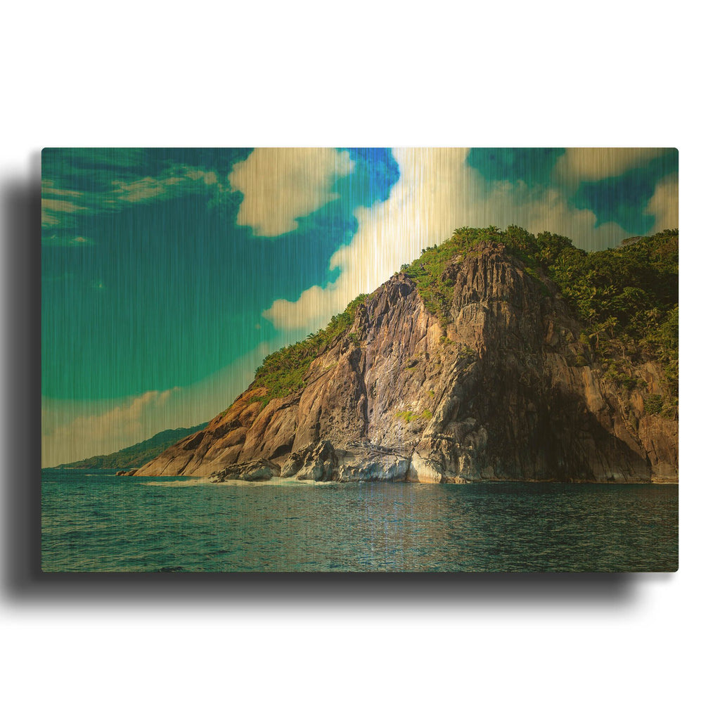 'Majestic Seychelles' By AKG Gold Metal Wall Art