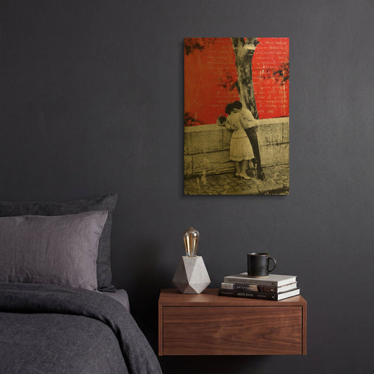 'To Be Alone With You Paris' By DB Waterman Gold Metal Wall Art