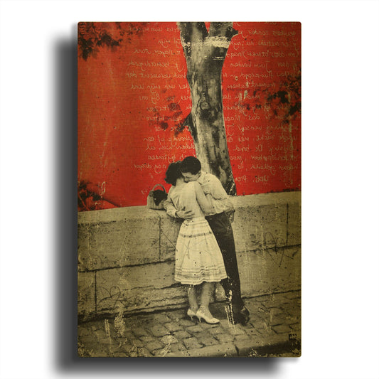 'To Be Alone With You Paris' By DB Waterman Gold Metal Wall Art