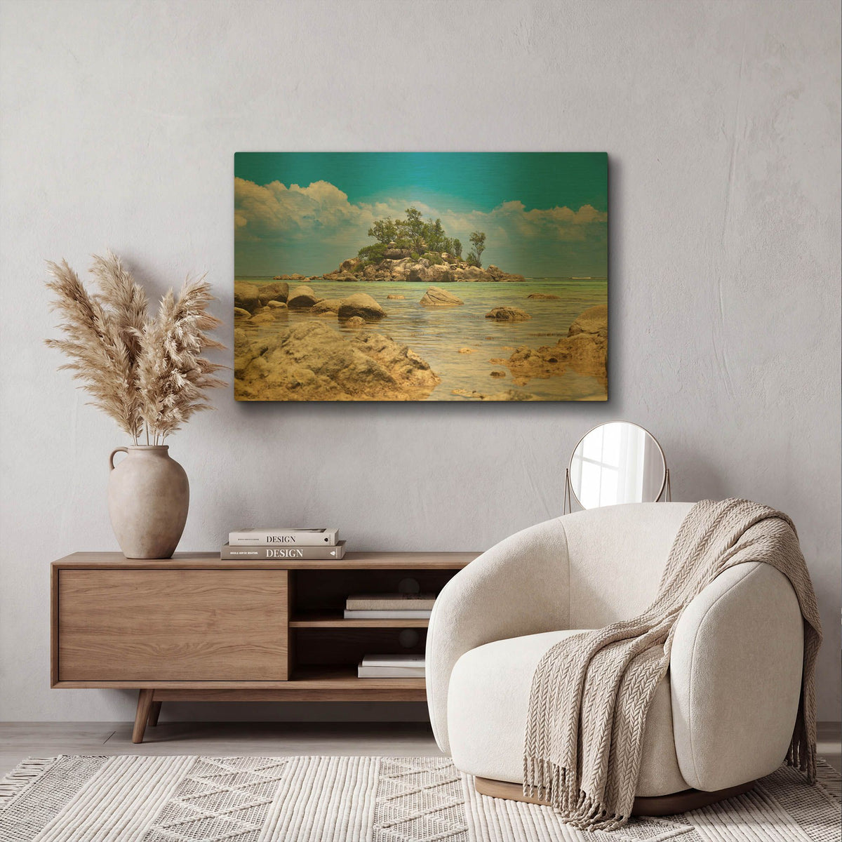 'Seychelles - Mahe 2' By AKG Gold Metal Wall Art